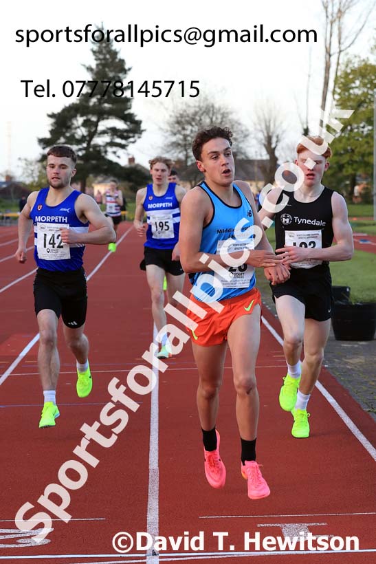 1500 metres, 2024 NEGP 1, Monkton Stadium, Jarrow. Photo: David T. Hewitson/Sports for All Pics